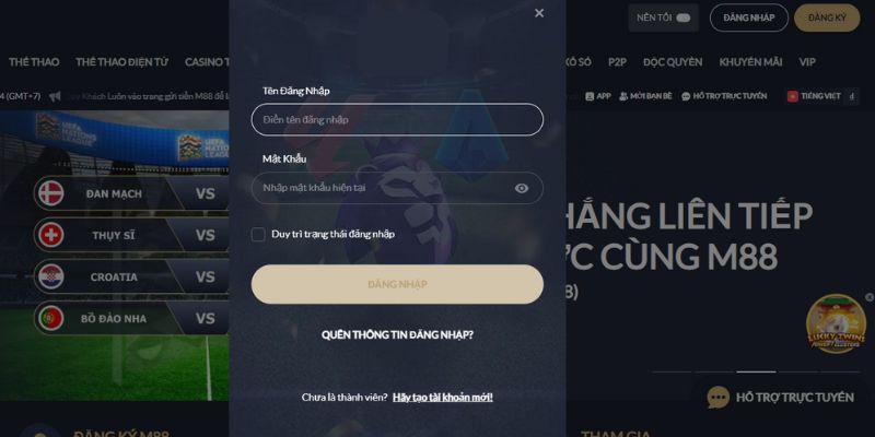 Hướng dẫn chi tiết M88 đăng nhập